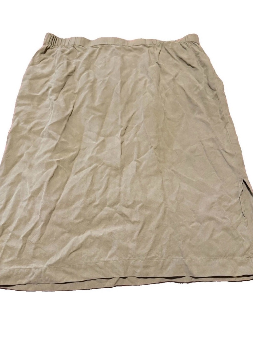 Pineapple Moon Resort Wear Khaki Skirt Slit Tan Women 100% Silk Medium